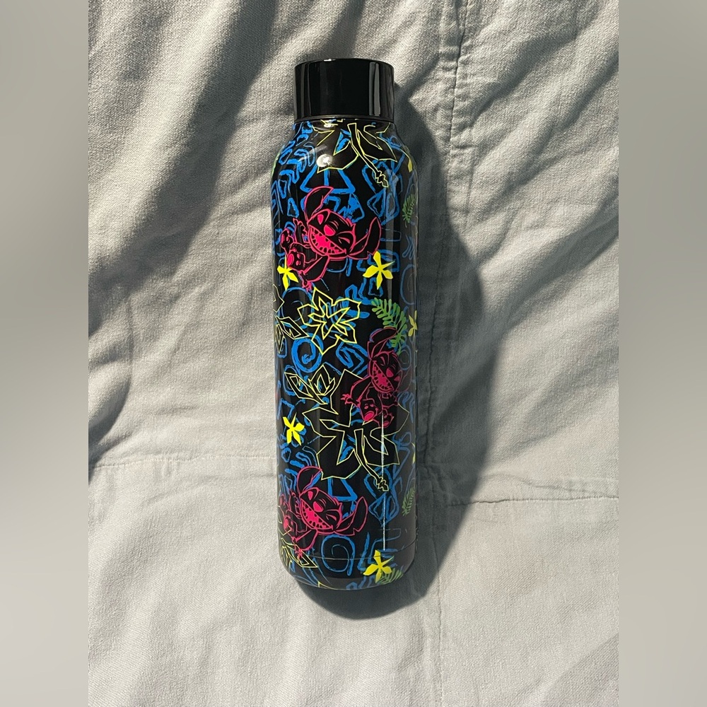 NEW Walt Disney Parks Stitch "Tropical Neon" Stainless Steel‎ Water Bottle 21oz